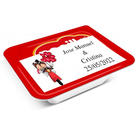 Mini Nocilla para casamentos com adesivos personalizados