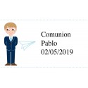 Adesivo personalizado de Nutella com Comunhão para menino