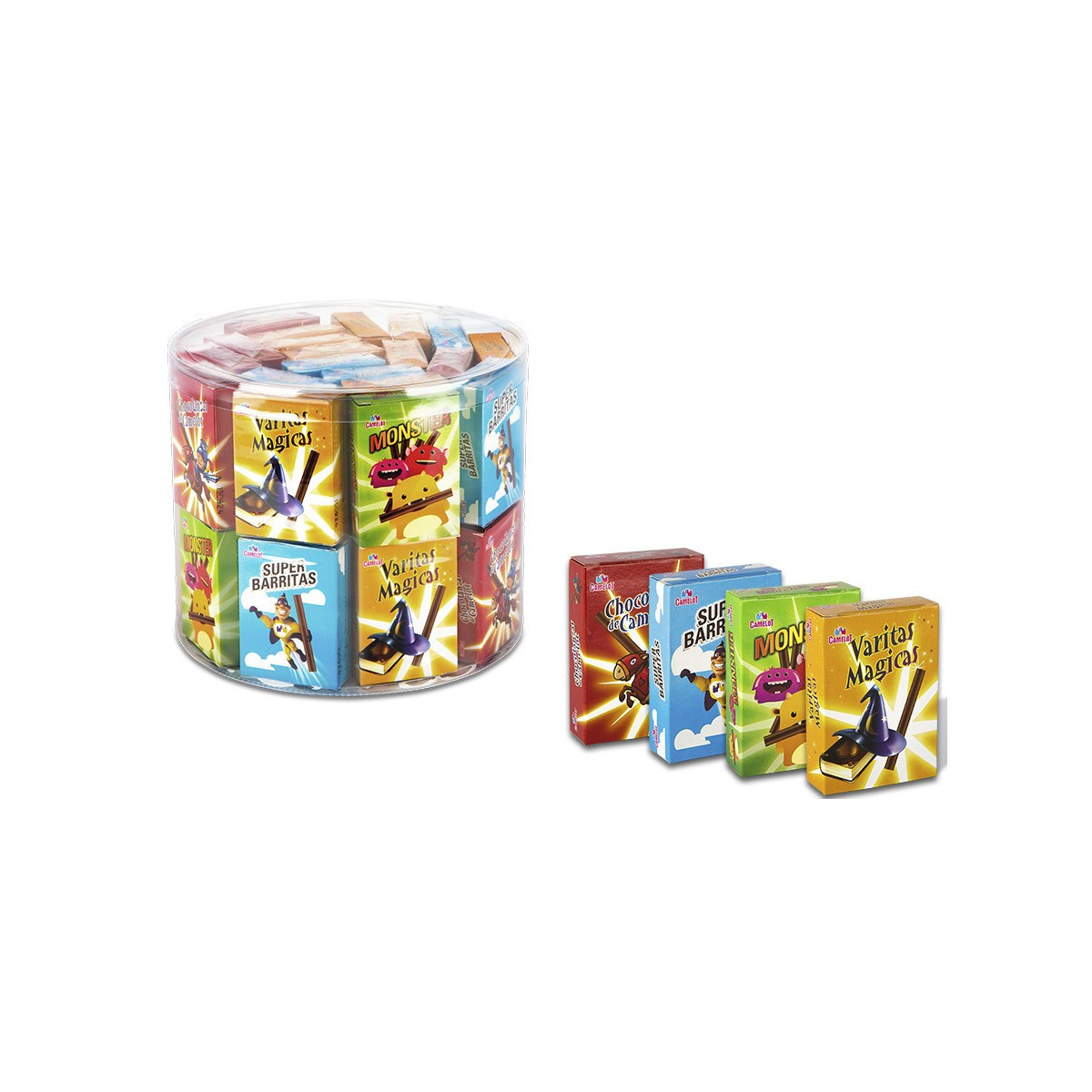 Lápis de chocolate em uma caixa