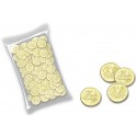 Moedas de chocolate dourado de 1 euro