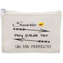 Carteira branca de bolso com frase motivadora
