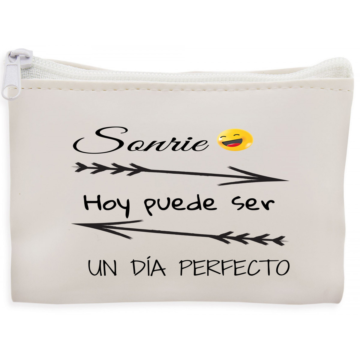 Carteira branca de bolso com frase motivadora