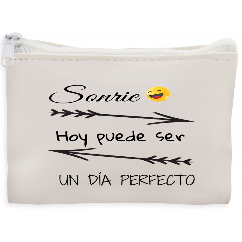 Carteira branca de bolso com frase motivadora