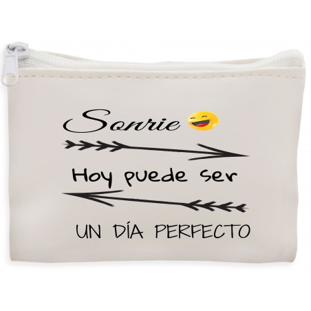 Carteira branca de bolso com frase motivadora