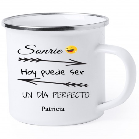 Caneca de metal com frase motivacional personalizada com seu nome