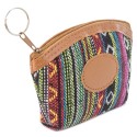 Bolsa de tecido com zíper e argola para chaveiro