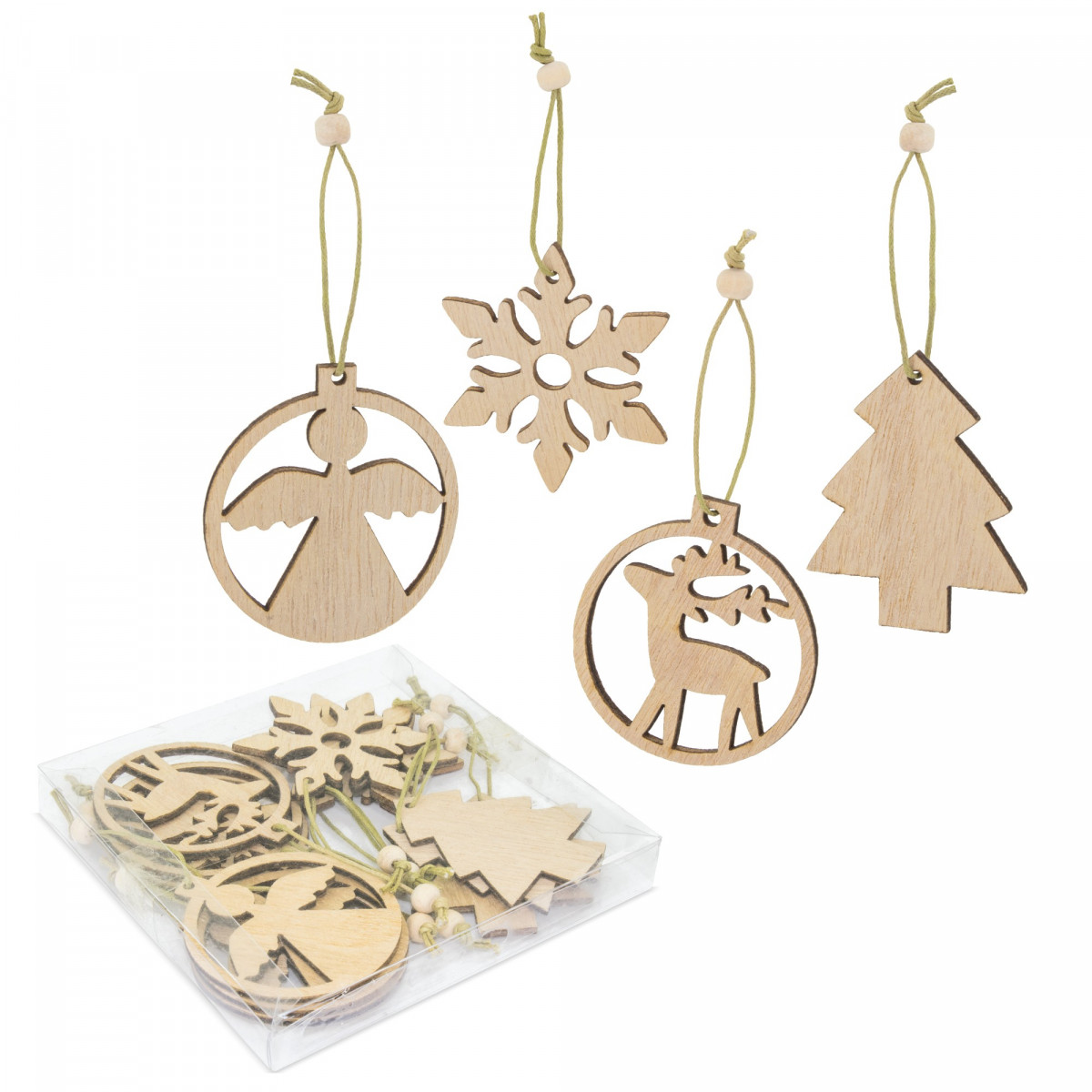 Conjunto de 12 enfeites para árvore de Natal