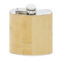 Flask de licoreiro fabricada em aço inoxidável e bambu