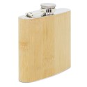 Flask de licoreiro fabricada em aço inoxidável e bambu