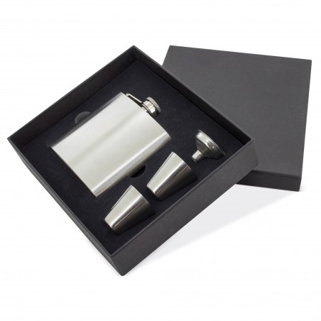 Flask de metal com copos