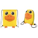 Mochila de saco infantil com carinha de pato