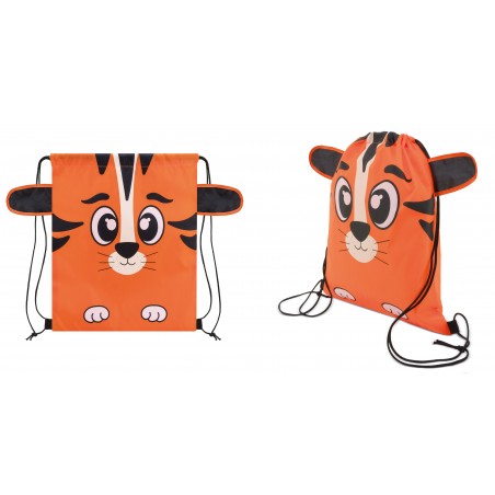 Mochila saco infantil com design de tigre