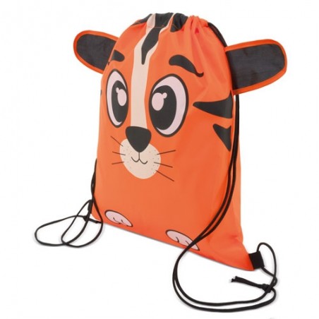 Mochila saco infantil com design de tigre