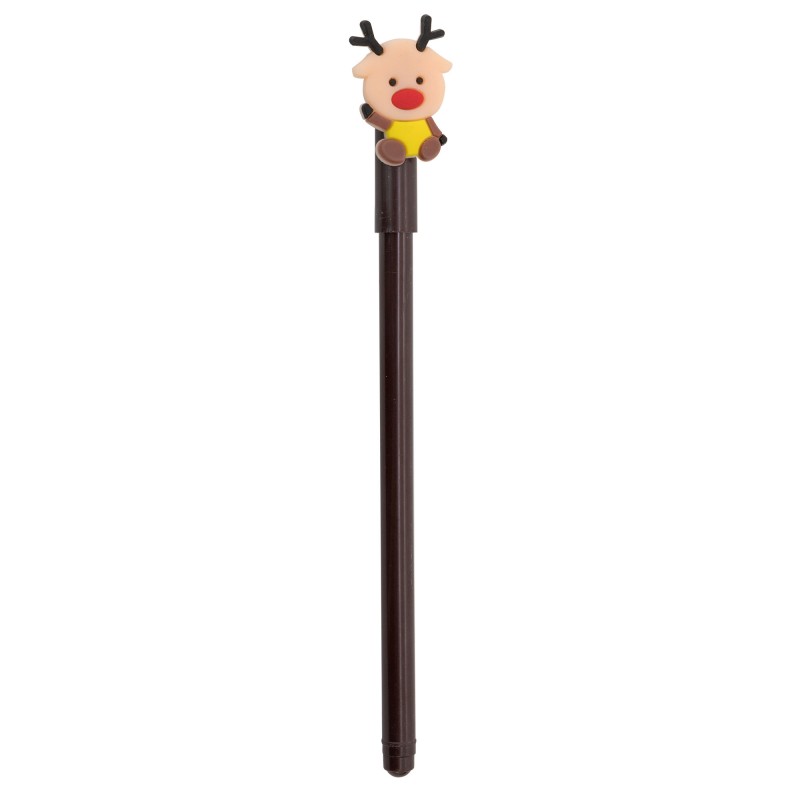 Caneta de Natal com decoração de rena