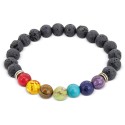 Pulseira de pedra vulcânica 7 chakras