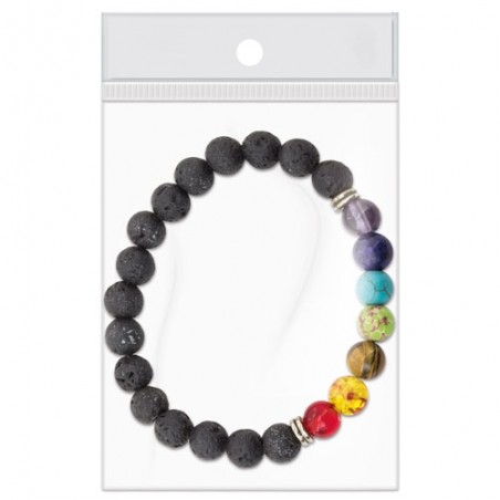 Pulseira de pedra vulcânica 7 chakras