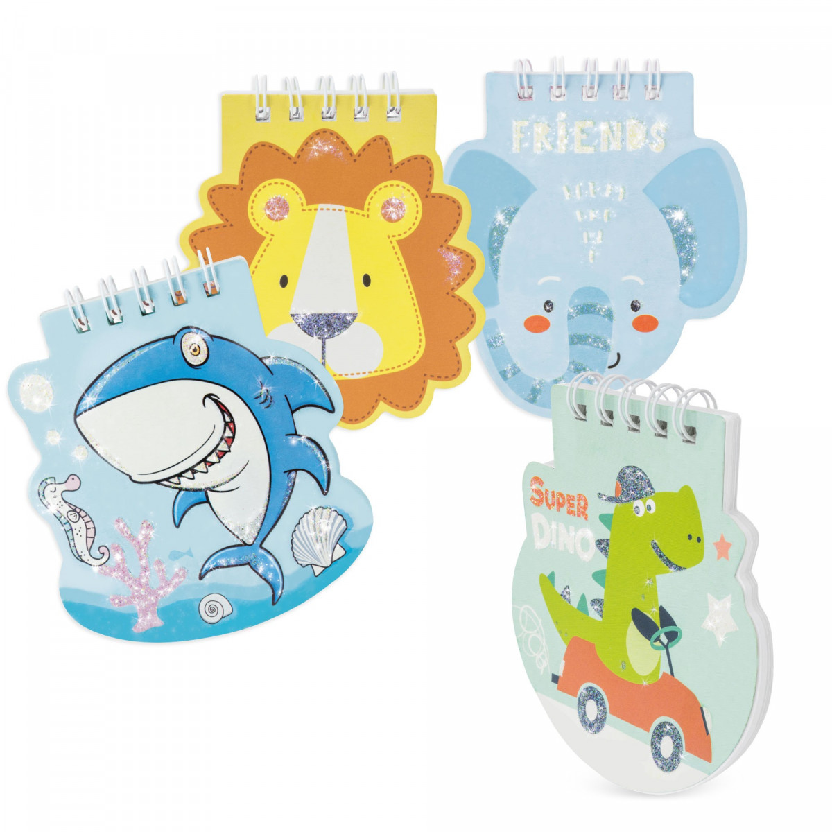 Conjunto de 8 cadernos para crianças com animais infantis