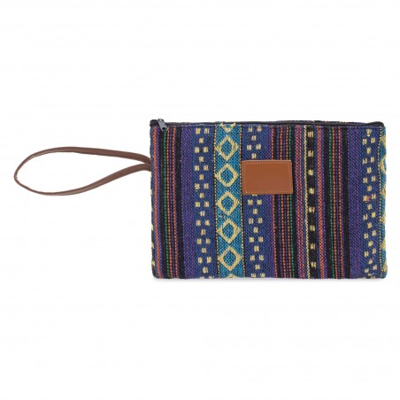 Necessaire de tecido com zíper e alça de sujeição