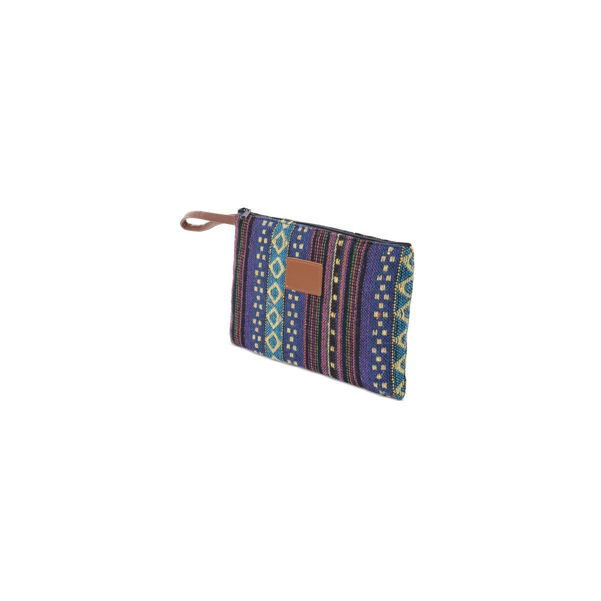Necessaire de tecido com zíper e alça de sujeição