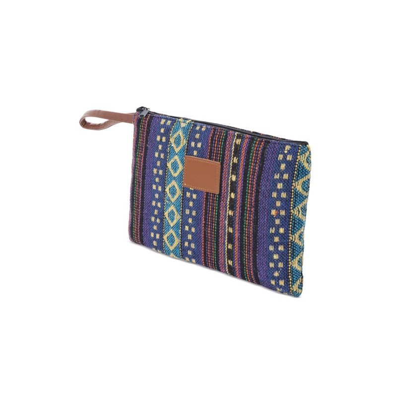 Necessaire de tecido com zíper e alça de sujeição