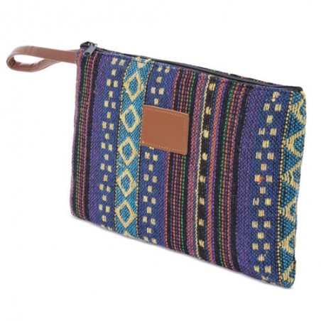 Necessaire de tecido com zíper e alça de sujeição