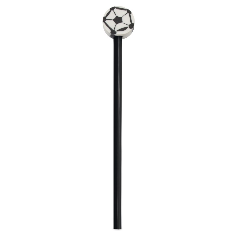Lápis de madeira com borracha design futebol