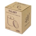 Vela de cristal em jarro com tampa de bambu e aromática