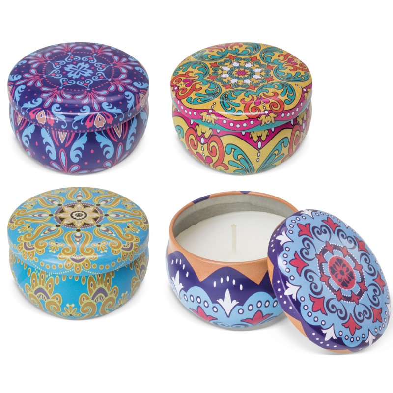 Conjunto de 12 velas aromáticas com tampa