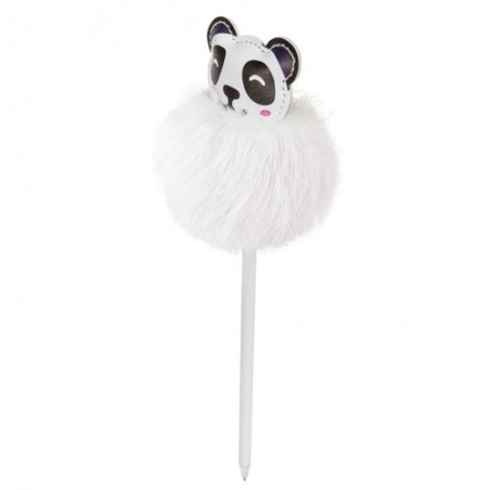 Caneta com pompom elegante em forma de urso panda