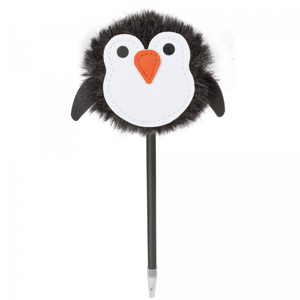 Caneta com pompom em forma de pinguim, caneta engraçada para presentear