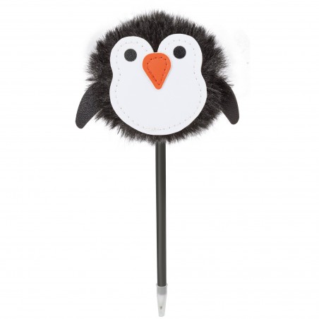 Caneta com pompom em forma de pinguim, caneta engraçada para presentear
