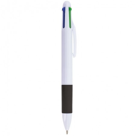 Canetas com 4 tintas nas cores preto, vermelho, azul e verde