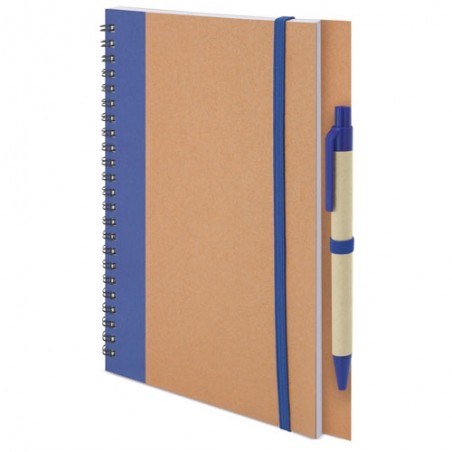 Caderno A5 com caneta em papelão reciclado