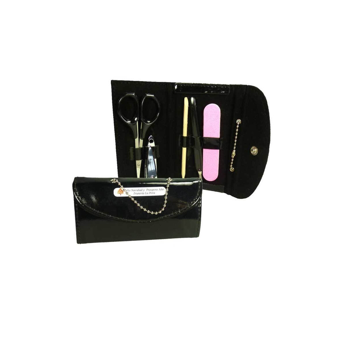 Conjunto de manicure modelo carteira personalizado com adesivo para presentes empresariais
