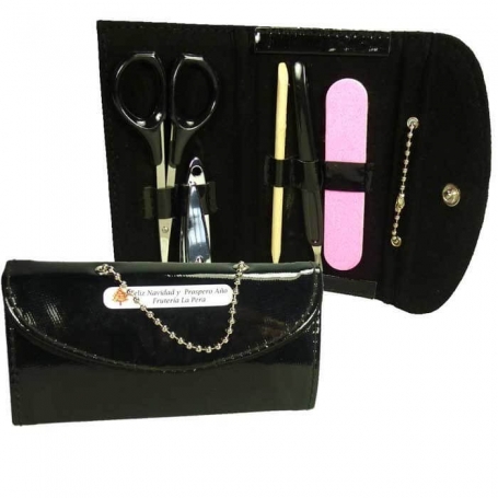 Conjunto de manicure modelo carteira personalizado com adesivo para presentes empresariais