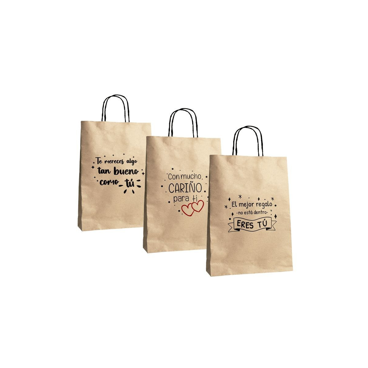 Bolsas de Papel Kraft com Mensagens Um Toque Especial para seus Presentes