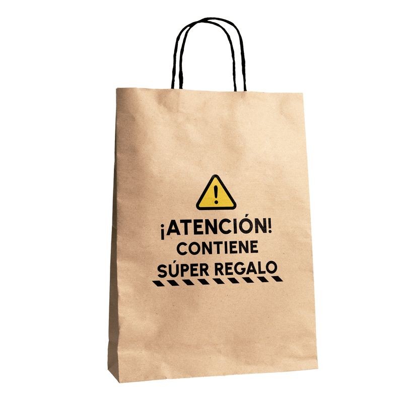 Bolsa de papel kraft com frase