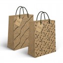 Bolsa de papel kraft decorada com cartão