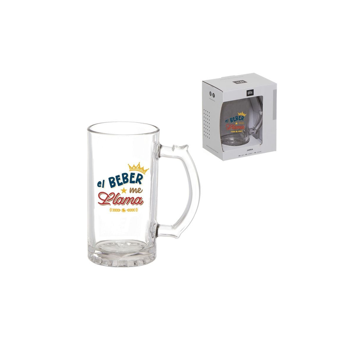 Jar de cerveja de cristal 500 ml com frase