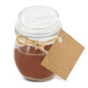 Vela com aroma de café personalizada com adesivo de casamento com nomes e data