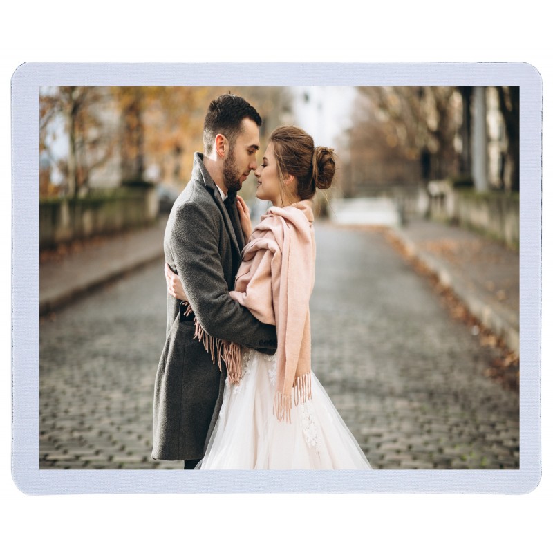 Mouse pad branco personalizado com foto em cores
