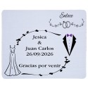 Mousepad personalizado com nomes, data e frase de agradecimento