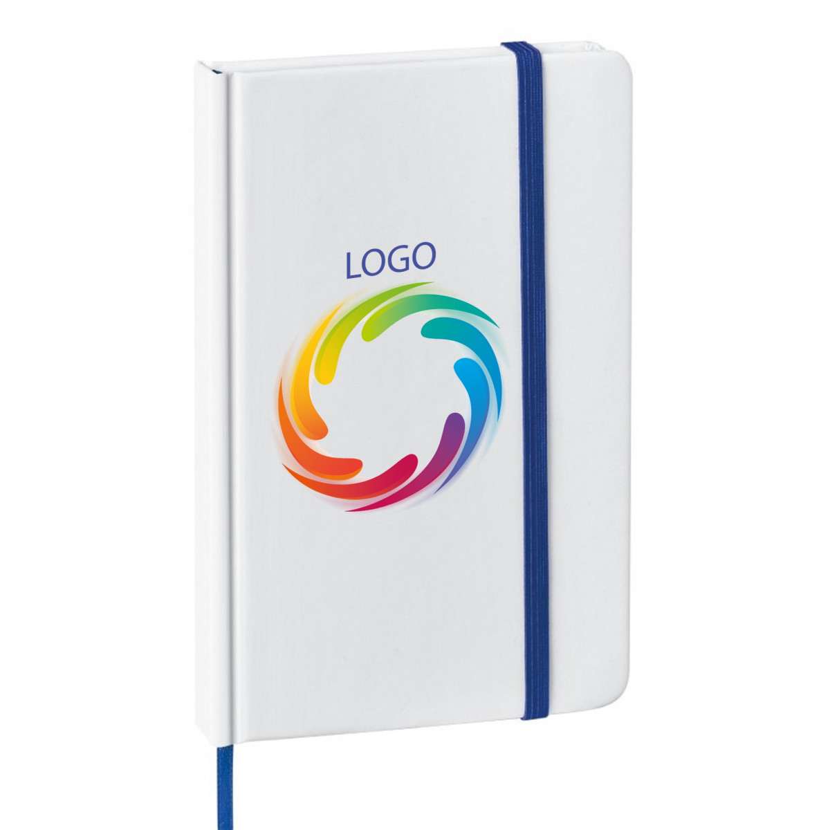 Caderno personalizado com seu logo em cores e texto opcional