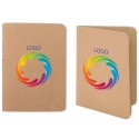Caderno reciclado personalizado com logo em cores e texto