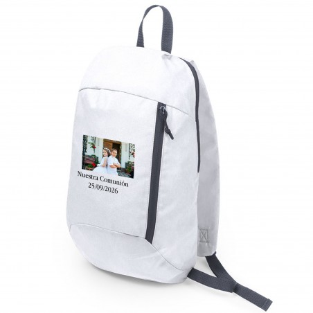 Mochila personalizada com logo em cores ou foto e texto para empresa, casamento, batizado, comunhão e aniversário