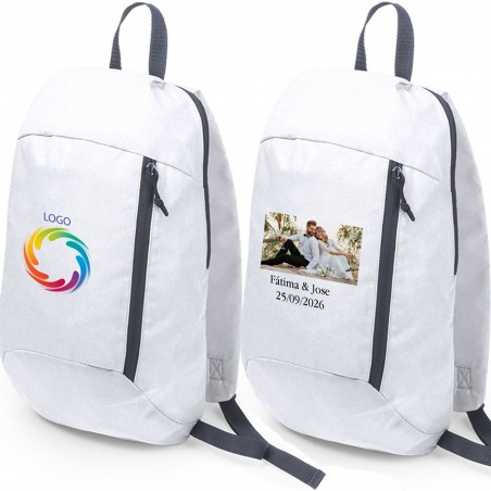 Mochila personalizada com logo em cores ou foto e texto para empresa, casamento, batizado, comunhão e aniversário