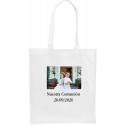 Bolsa personalizada com logotipo ou foto colorida e texto para casamentos, batizados, comunhões e aniversários.