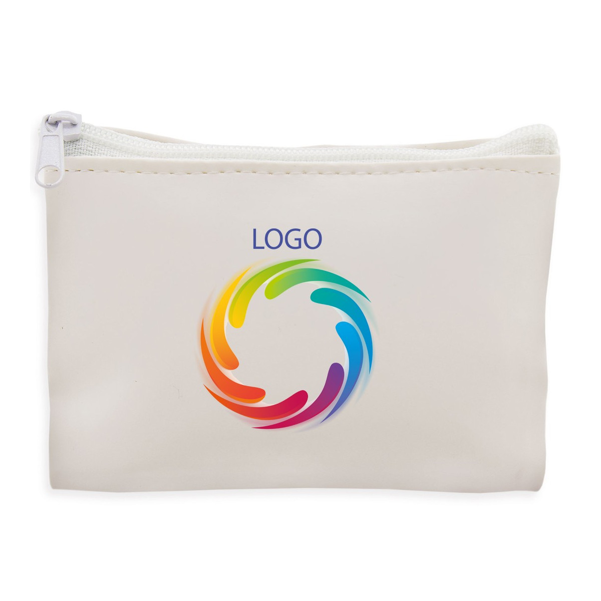 Carteira personalizada com logotipo e texto em cores