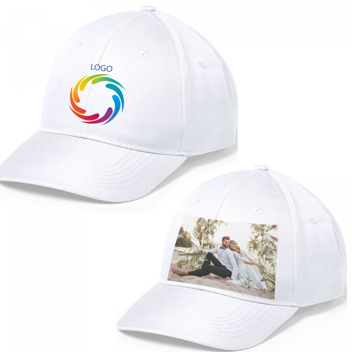 Boné personalizado com logo ou foto em cores com texto