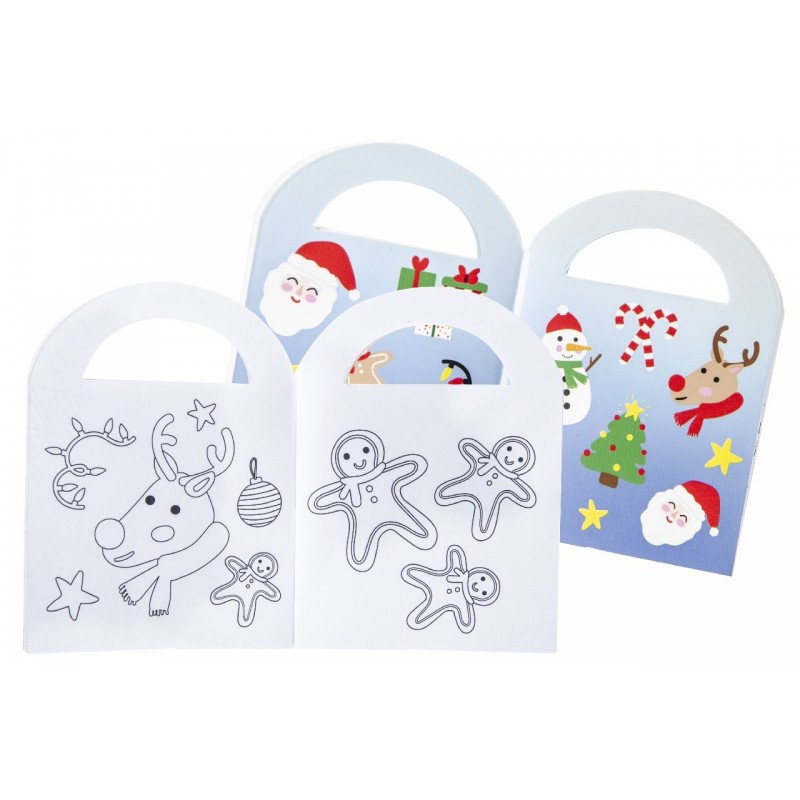 Livro de natal para colorir e com adesivos